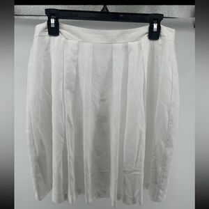 LOFT White A-Line Pleated Skirt